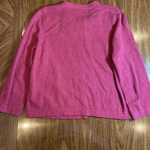 Boden Sweater Vtg Womens Size 10 Pink Cashmere Blend Angora Cotton Bead Bow - Picture 7 of 8